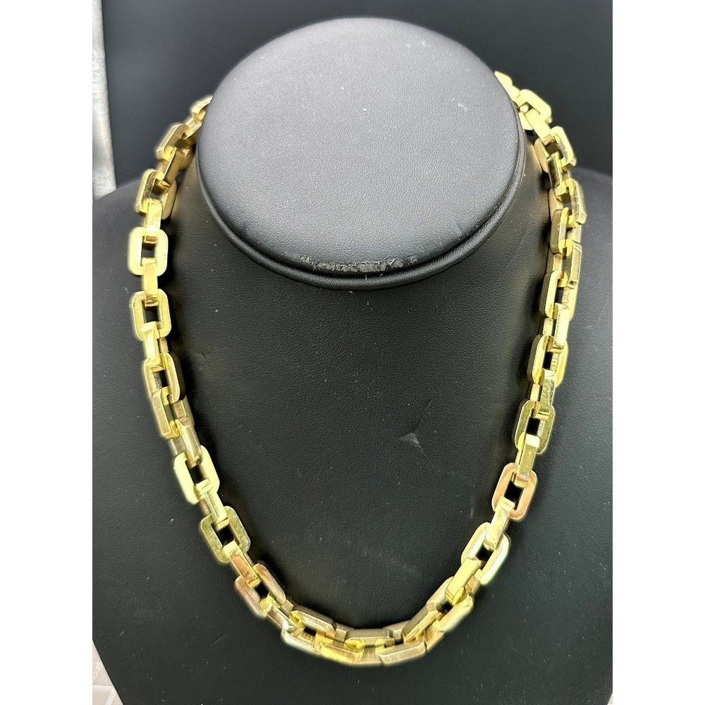 Eddie Borgo 18" Rectangular Gold Tone Curb Chain Necklace